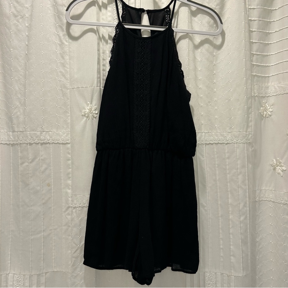 Miami Black High-Neck Romper